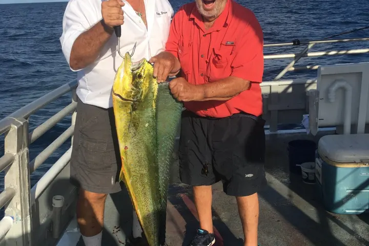 a person holding a fish in the water